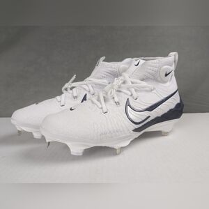 Nike Alpha Huarache NXT Mens 11 DJ6517-103 White Navy Metal Baseball Cleats
